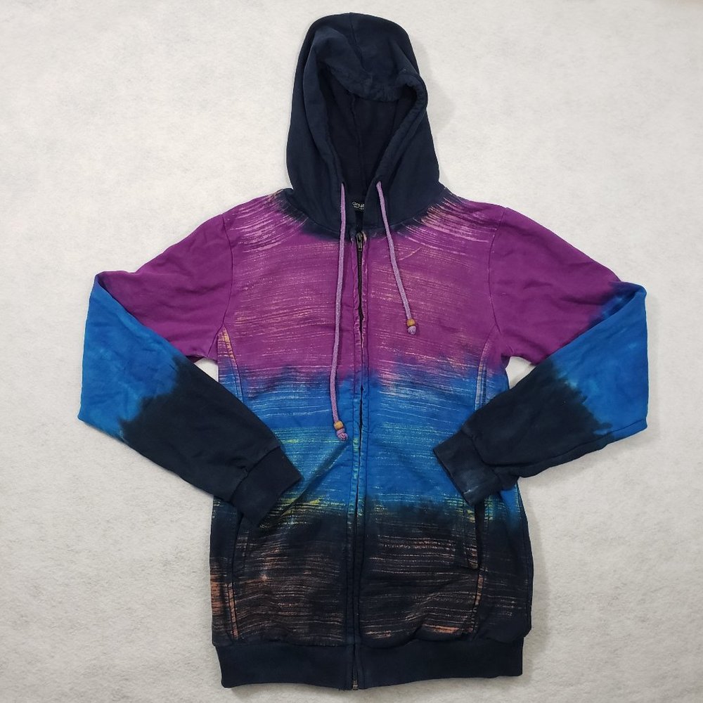 Greater Good Hoodie Women's Large 100% Cotton Full, Zip Hooded Jacket Multicolor